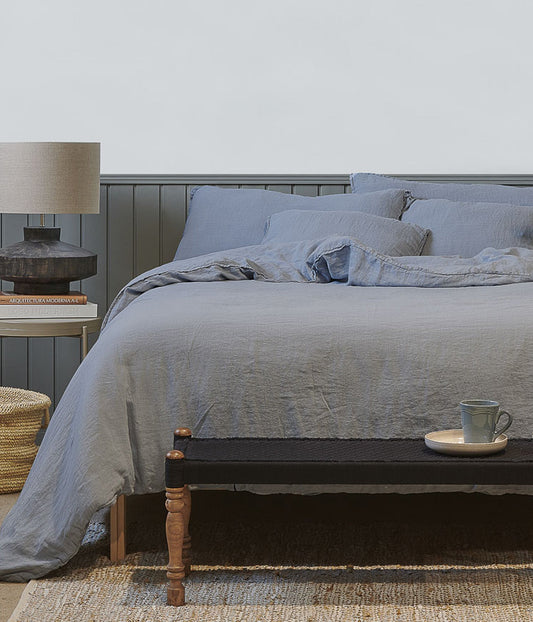 Gris lino Funda nórdica