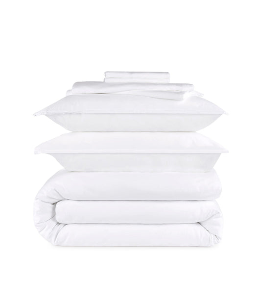 Blanco satén Funda nórdica