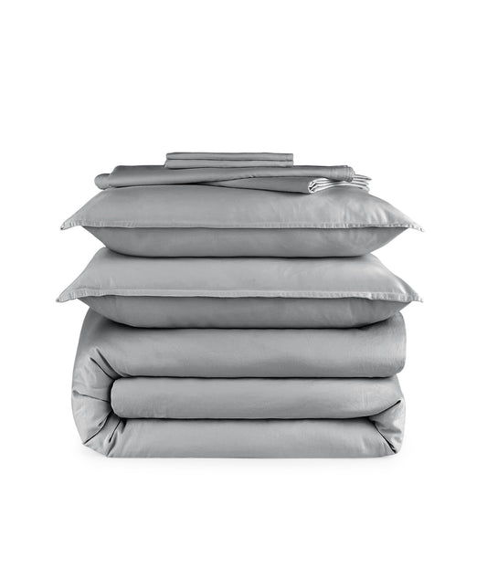 Gris satén Funda nórdica