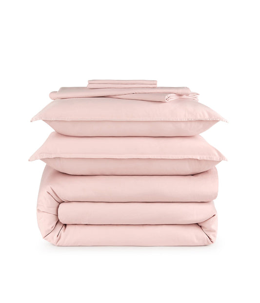 Rosa palo satén Funda nórdica